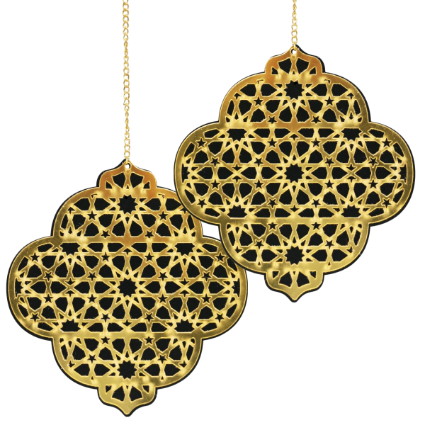 2xgoldlanternhanging
